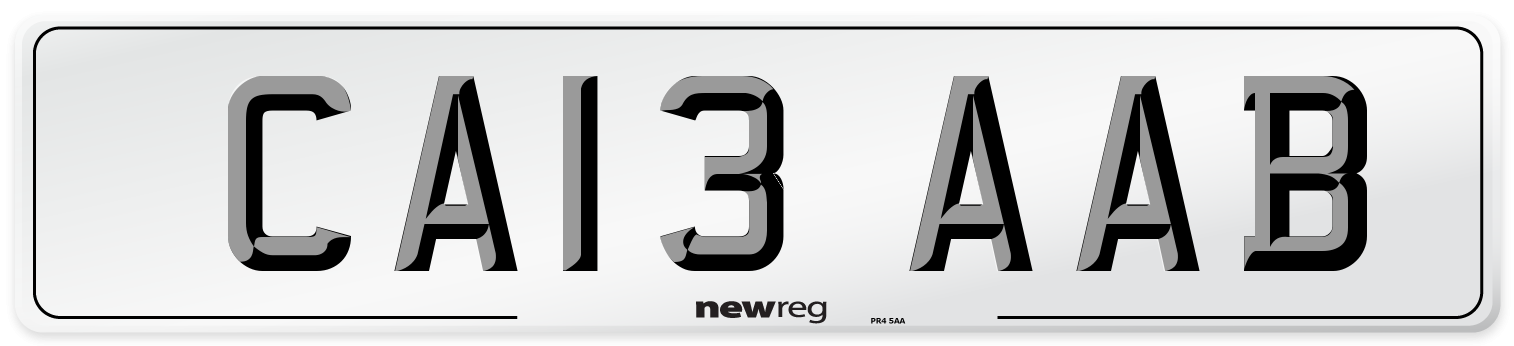 CA13 AAB Number Plate from New Reg